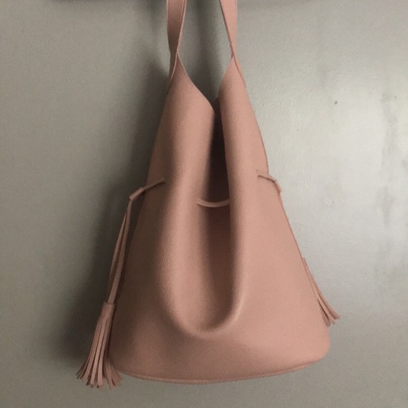 Free People Handbags - Free People Pink Bucket Tote With Drawstrings